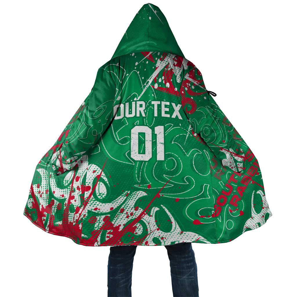 Personalized South Sydney Rabbitohs Rugby Cloak Urban Street Graffiti Style - Distressed Splatter Elements