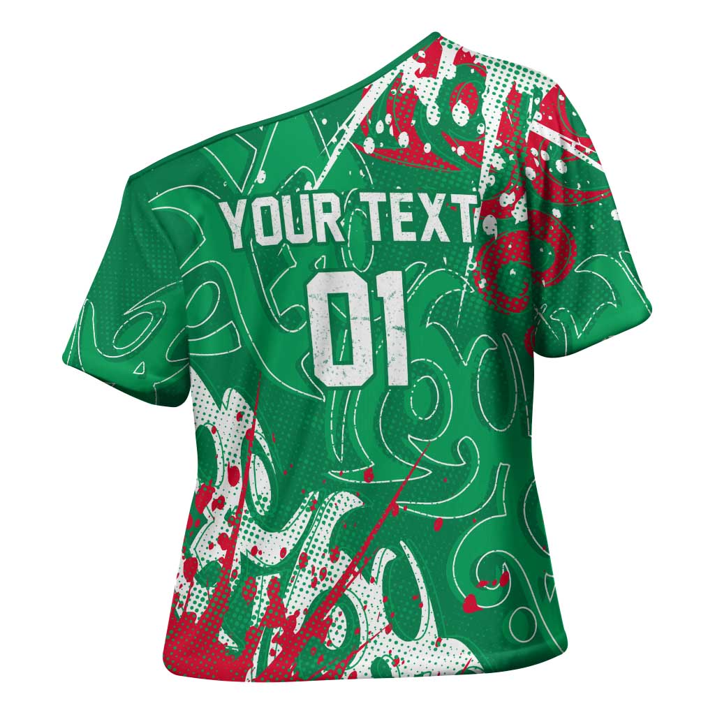 Personalized South Sydney Rabbitohs Rugby Cross Shoulder Shirt Urban Street Graffiti Style - Distressed Splatter Elements