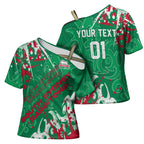 Personalized South Sydney Rabbitohs Rugby Cross Shoulder Shirt Urban Street Graffiti Style - Distressed Splatter Elements