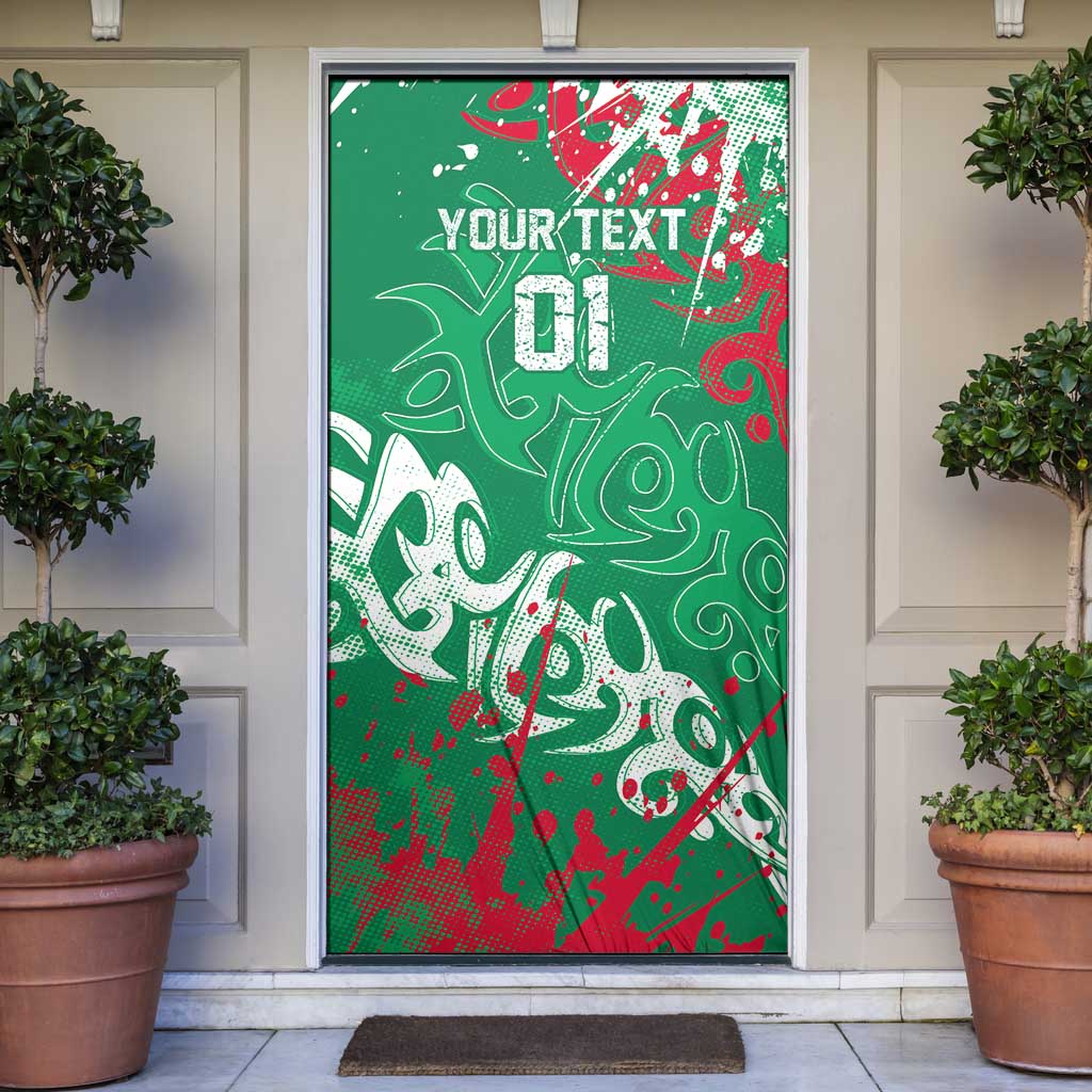 Personalized South Sydney Rabbitohs Rugby Door Cover Urban Street Graffiti Style - Distressed Splatter Elements