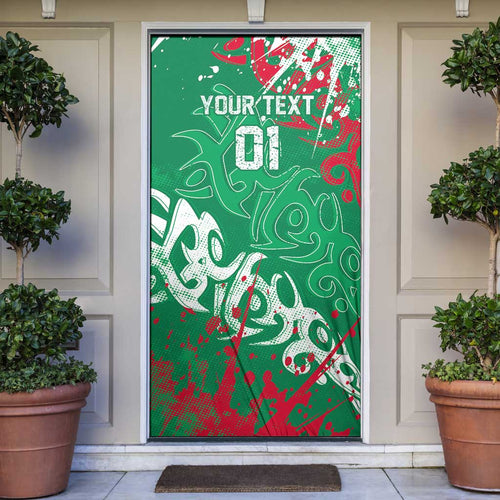 Personalized South Sydney Rabbitohs Rugby Door Cover Urban Street Graffiti Style - Distressed Splatter Elements