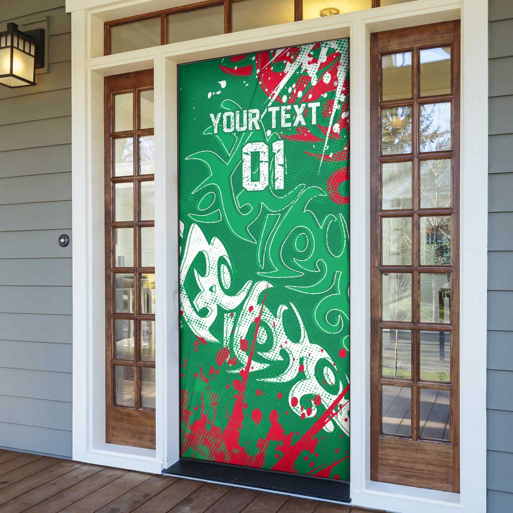 Personalized South Sydney Rabbitohs Rugby Door Cover Urban Street Graffiti Style - Distressed Splatter Elements