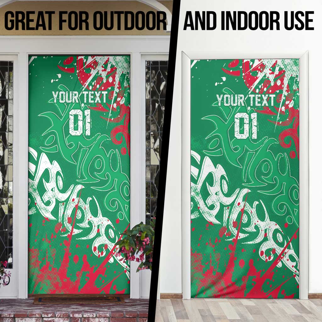 Personalized South Sydney Rabbitohs Rugby Door Cover Urban Street Graffiti Style - Distressed Splatter Elements