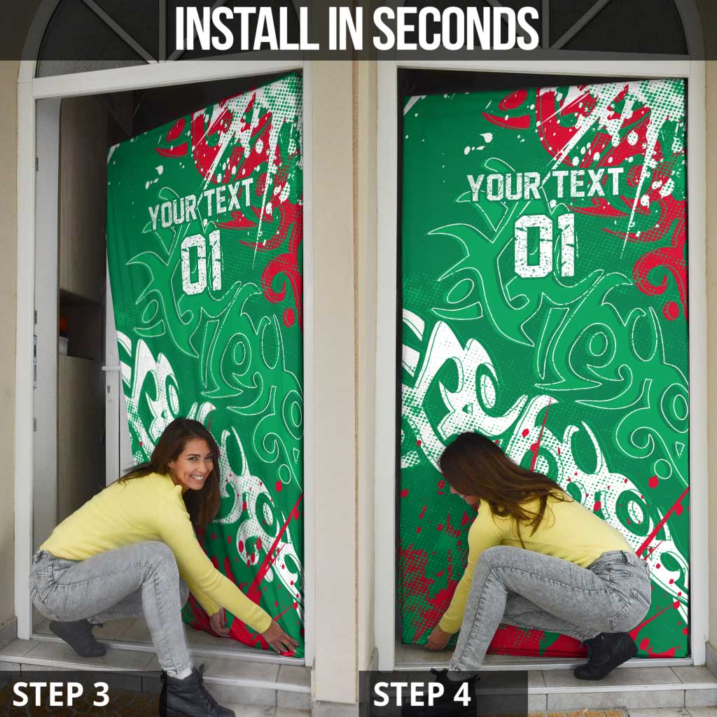 Personalized South Sydney Rabbitohs Rugby Door Cover Urban Street Graffiti Style - Distressed Splatter Elements