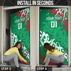 Personalized South Sydney Rabbitohs Rugby Door Cover Urban Street Graffiti Style - Distressed Splatter Elements