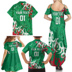 Personalized South Sydney Rabbitohs Rugby Family Matching Summer Maxi Dress and Hawaiian Shirt Urban Street Graffiti Style - Distressed Splatter Elements