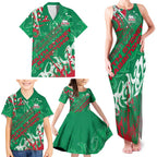 Personalized South Sydney Rabbitohs Rugby Family Matching Tank Maxi Dress and Hawaiian Shirt Urban Street Graffiti Style - Distressed Splatter Elements