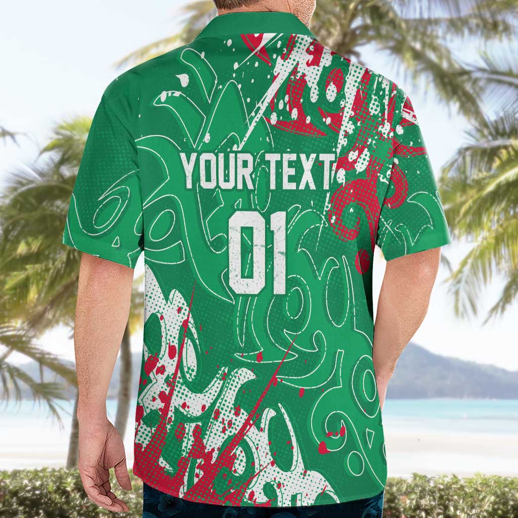 Personalized South Sydney Rabbitohs Rugby Hawaiian Shirt Urban Street Graffiti Style - Distressed Splatter Elements