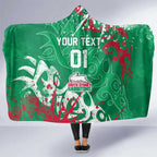 Personalized South Sydney Rabbitohs Rugby Hooded Blanket Urban Street Graffiti Style - Distressed Splatter Elements