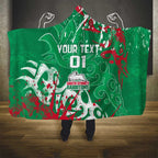 Personalized South Sydney Rabbitohs Rugby Hooded Blanket Urban Street Graffiti Style - Distressed Splatter Elements