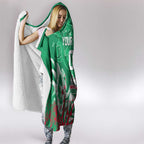 Personalized South Sydney Rabbitohs Rugby Hooded Blanket Urban Street Graffiti Style - Distressed Splatter Elements