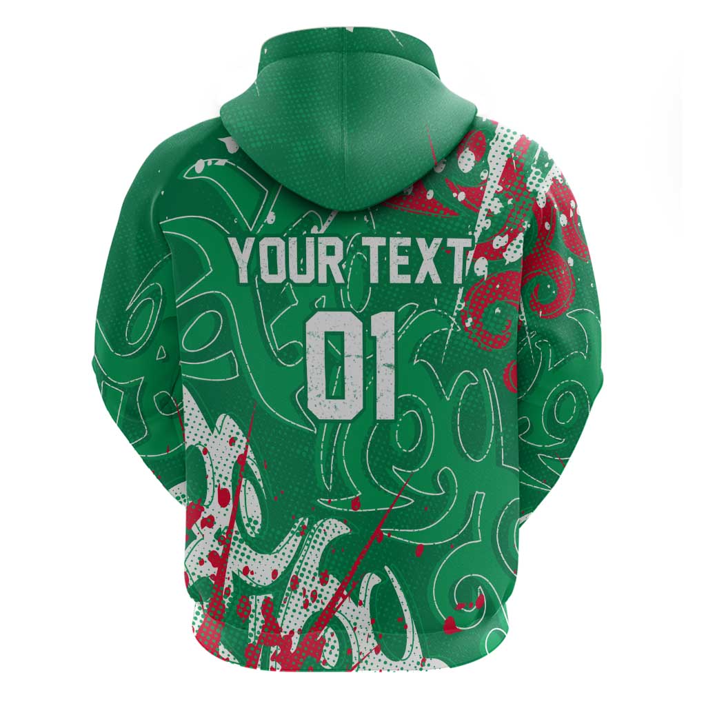 Personalized South Sydney Rabbitohs Rugby Hoodie Urban Street Graffiti Style - Distressed Splatter Elements