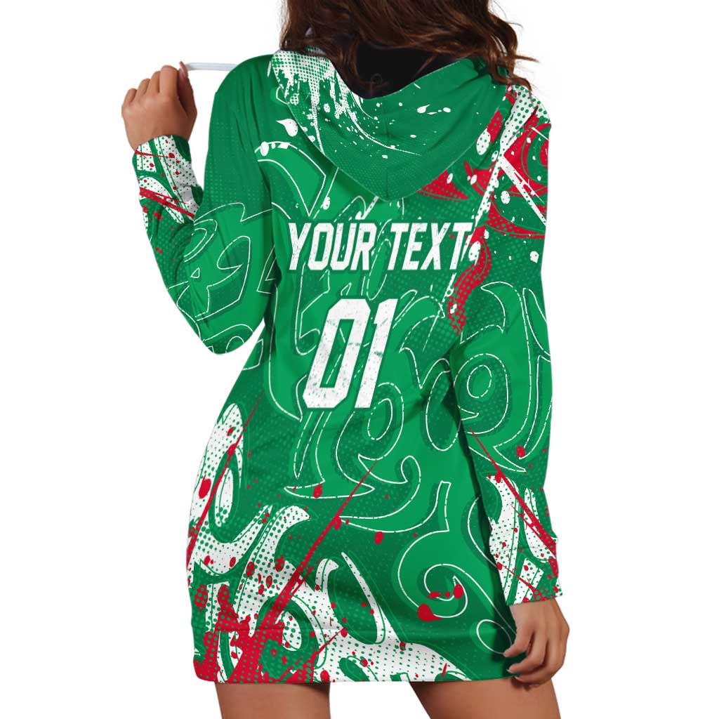 Personalized South Sydney Rabbitohs Rugby Hoodie Dress Urban Street Graffiti Style - Distressed Splatter Elements