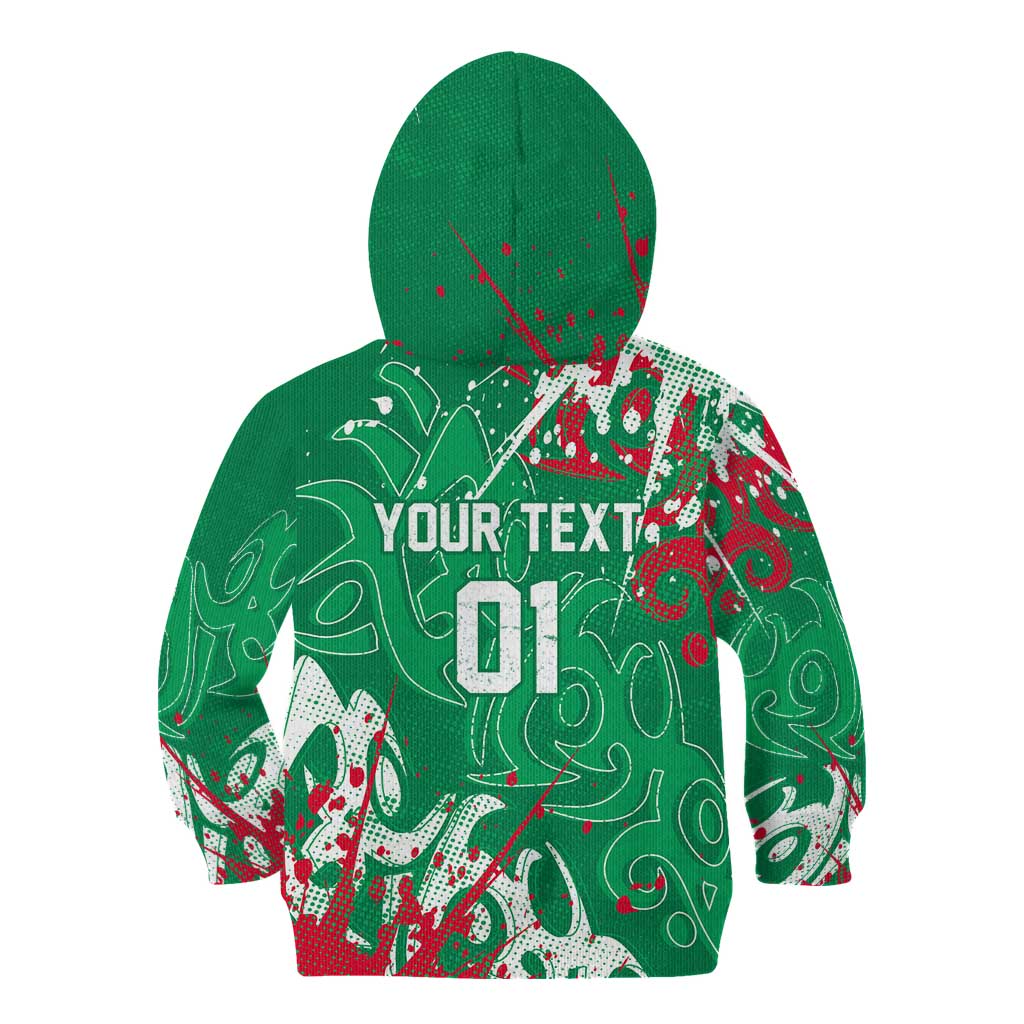 Personalized South Sydney Rabbitohs Rugby Kid Hoodie Urban Street Graffiti Style - Distressed Splatter Elements