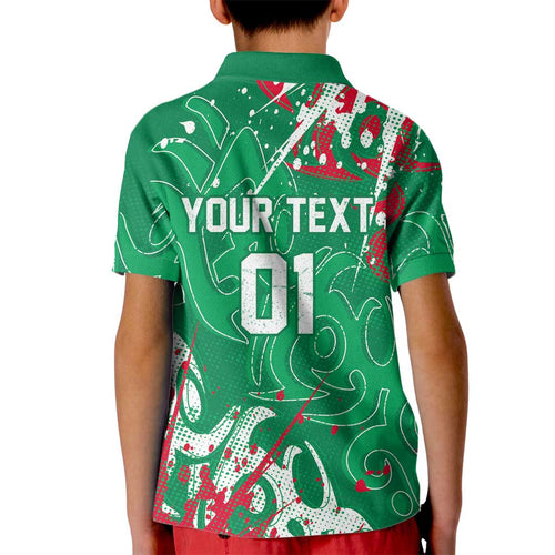 Personalized South Sydney Rabbitohs Rugby Kid Polo Shirt Urban Street Graffiti Style - Distressed Splatter Elements