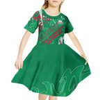 Personalized South Sydney Rabbitohs Rugby Kid Short Sleeve Dress Urban Street Graffiti Style - Distressed Splatter Elements