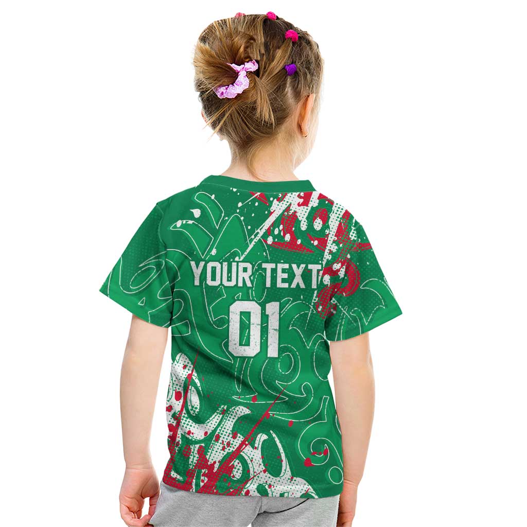 Personalized South Sydney Rabbitohs Rugby Kid T Shirt Urban Street Graffiti Style - Distressed Splatter Elements