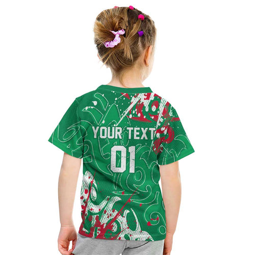 Personalized South Sydney Rabbitohs Rugby Kid T Shirt Urban Street Graffiti Style - Distressed Splatter Elements