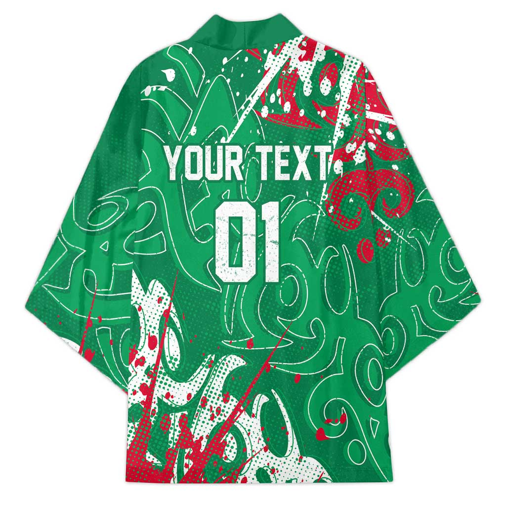 Personalized South Sydney Rabbitohs Rugby Kimono Urban Street Graffiti Style - Distressed Splatter Elements