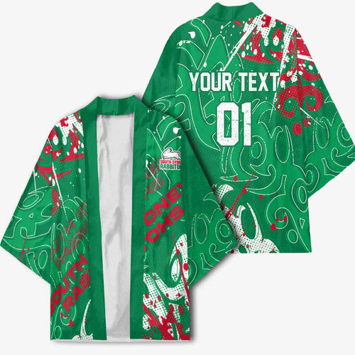 Personalized South Sydney Rabbitohs Rugby Kimono Urban Street Graffiti Style - Distressed Splatter Elements