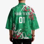 Personalized South Sydney Rabbitohs Rugby Kimono Urban Street Graffiti Style - Distressed Splatter Elements
