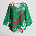 Personalized South Sydney Rabbitohs Rugby Kimono Sleeve Blouse Urban Street Graffiti Style - Distressed Splatter Elements
