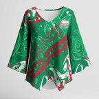 Personalized South Sydney Rabbitohs Rugby Kimono Sleeve Blouse Urban Street Graffiti Style - Distressed Splatter Elements