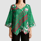 Personalized South Sydney Rabbitohs Rugby Kimono Sleeve Blouse Urban Street Graffiti Style - Distressed Splatter Elements