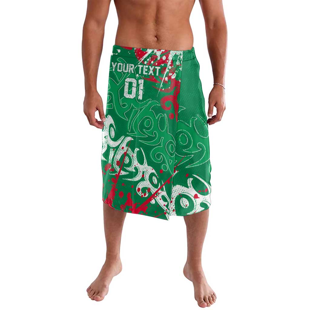 Personalized South Sydney Rabbitohs Rugby Lavalava Urban Street Graffiti Style - Distressed Splatter Elements