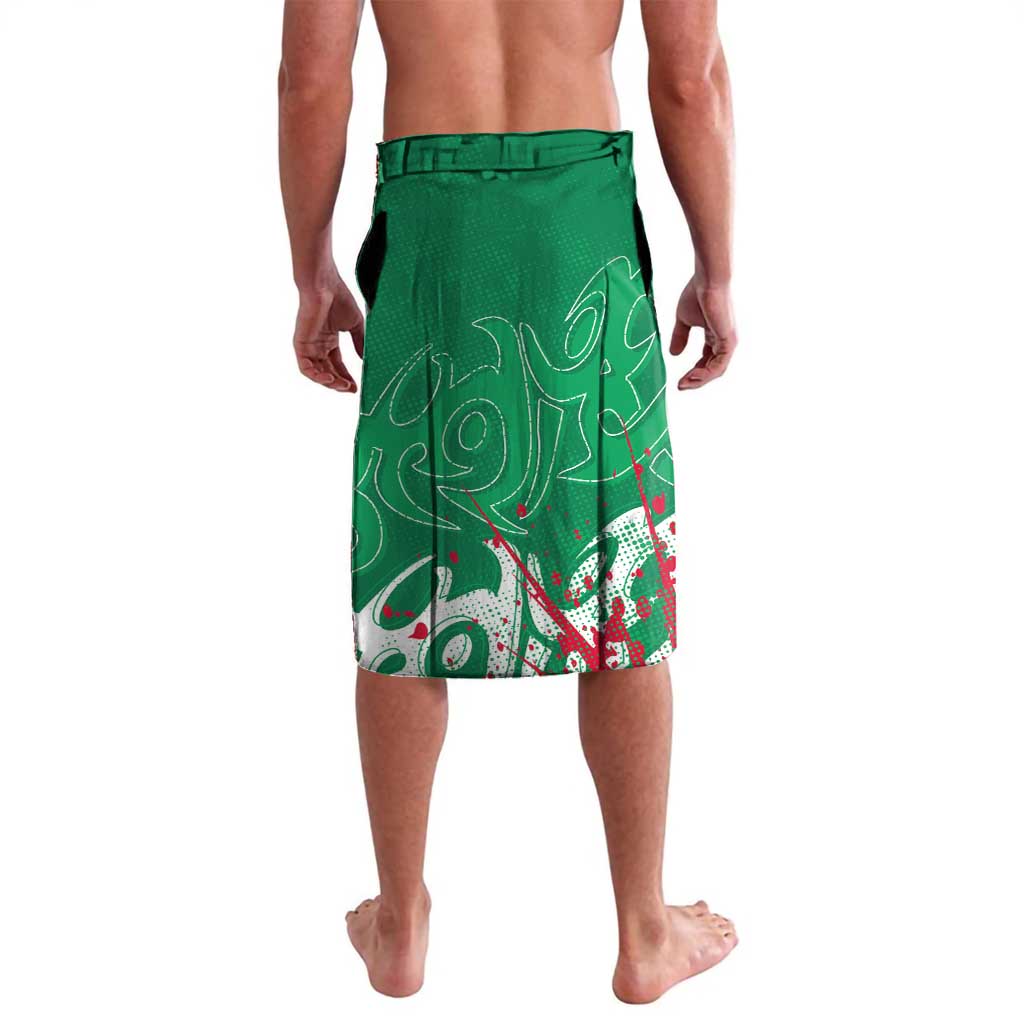 Personalized South Sydney Rabbitohs Rugby Lavalava Urban Street Graffiti Style - Distressed Splatter Elements