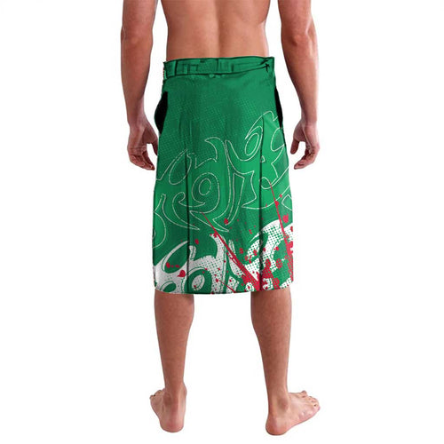 Personalized South Sydney Rabbitohs Rugby Lavalava Urban Street Graffiti Style - Distressed Splatter Elements