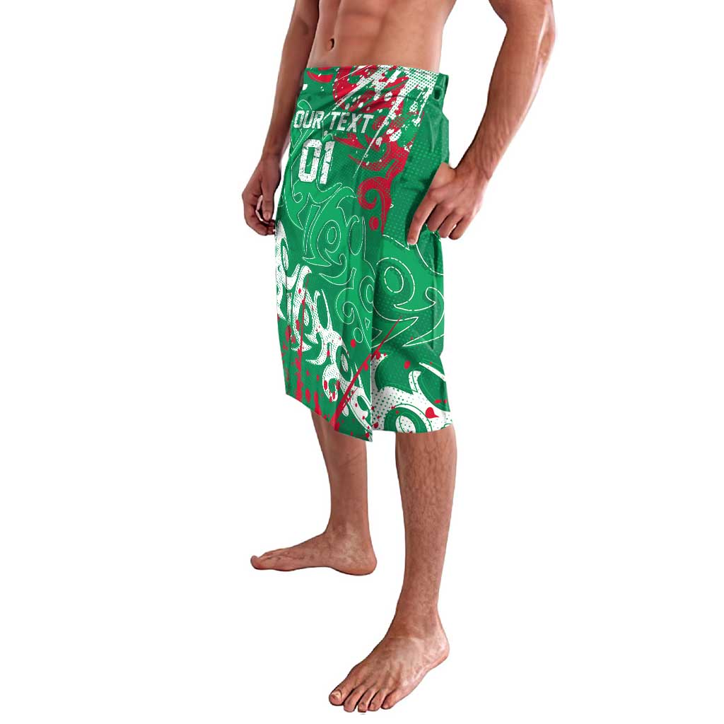 Personalized South Sydney Rabbitohs Rugby Lavalava Urban Street Graffiti Style - Distressed Splatter Elements