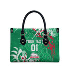 Personalized South Sydney Rabbitohs Rugby Leather Bag Urban Street Graffiti Style - Distressed Splatter Elements