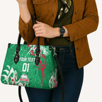 Personalized South Sydney Rabbitohs Rugby Leather Bag Urban Street Graffiti Style - Distressed Splatter Elements