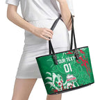 Personalized South Sydney Rabbitohs Rugby Leather Tote Bag Urban Street Graffiti Style - Distressed Splatter Elements