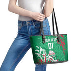 Personalized South Sydney Rabbitohs Rugby Leather Tote Bag Urban Street Graffiti Style - Distressed Splatter Elements