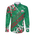 Personalized South Sydney Rabbitohs Rugby Long Sleeve Button Shirt Urban Street Graffiti Style - Distressed Splatter Elements
