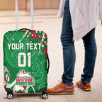 Personalized South Sydney Rabbitohs Rugby Luggage Cover Urban Street Graffiti Style - Distressed Splatter Elements
