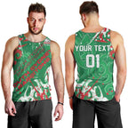Personalized South Sydney Rabbitohs Rugby Men Tank Top Urban Street Graffiti Style - Distressed Splatter Elements