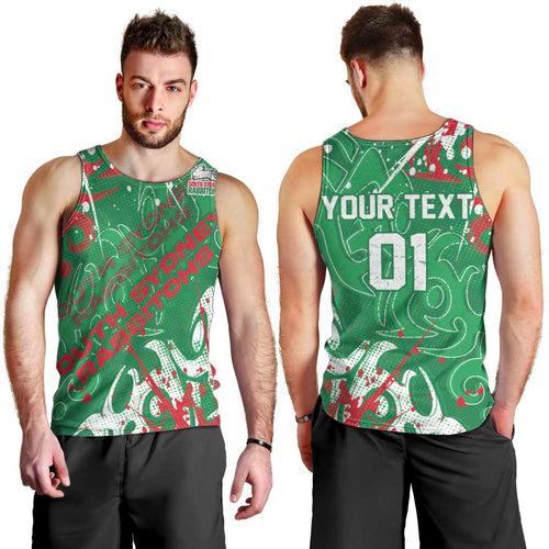 Personalized South Sydney Rabbitohs Rugby Men Tank Top Urban Street Graffiti Style - Distressed Splatter Elements