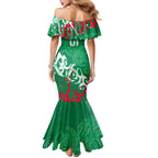 Personalized South Sydney Rabbitohs Rugby Mermaid Dress Urban Street Graffiti Style - Distressed Splatter Elements