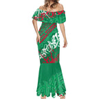 Personalized South Sydney Rabbitohs Rugby Mermaid Dress Urban Street Graffiti Style - Distressed Splatter Elements