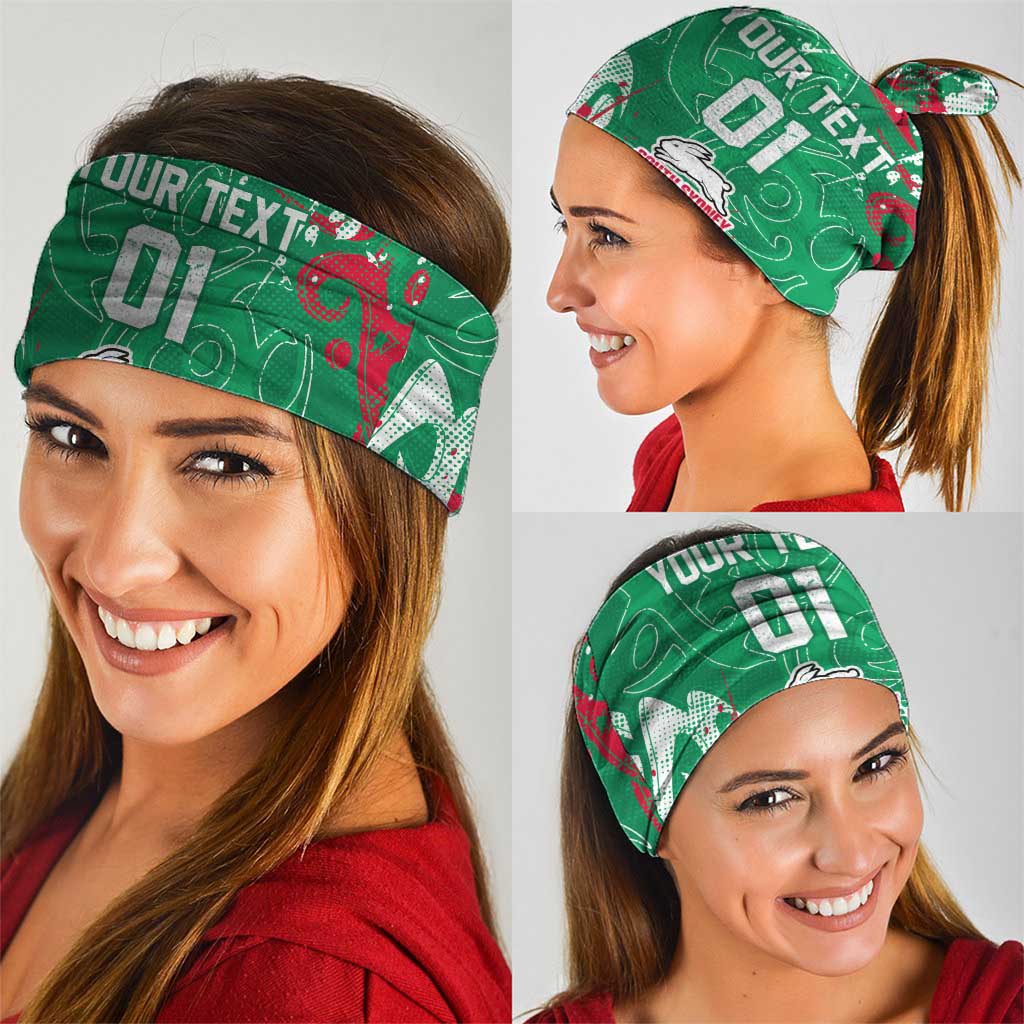 Personalized South Sydney Rabbitohs Rugby Neck Gaiter Urban Street Graffiti Style - Distressed Splatter Elements
