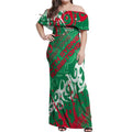 Personalized South Sydney Rabbitohs Rugby Off Shoulder Maxi Dress Urban Street Graffiti Style - Distressed Splatter Elements