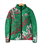 Personalized South Sydney Rabbitohs Rugby Padded Jacket Urban Street Graffiti Style - Distressed Splatter Elements