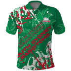 Personalized South Sydney Rabbitohs Rugby Polo Shirt Urban Street Graffiti Style - Distressed Splatter Elements