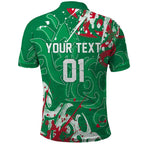 Personalized South Sydney Rabbitohs Rugby Polo Shirt Urban Street Graffiti Style - Distressed Splatter Elements