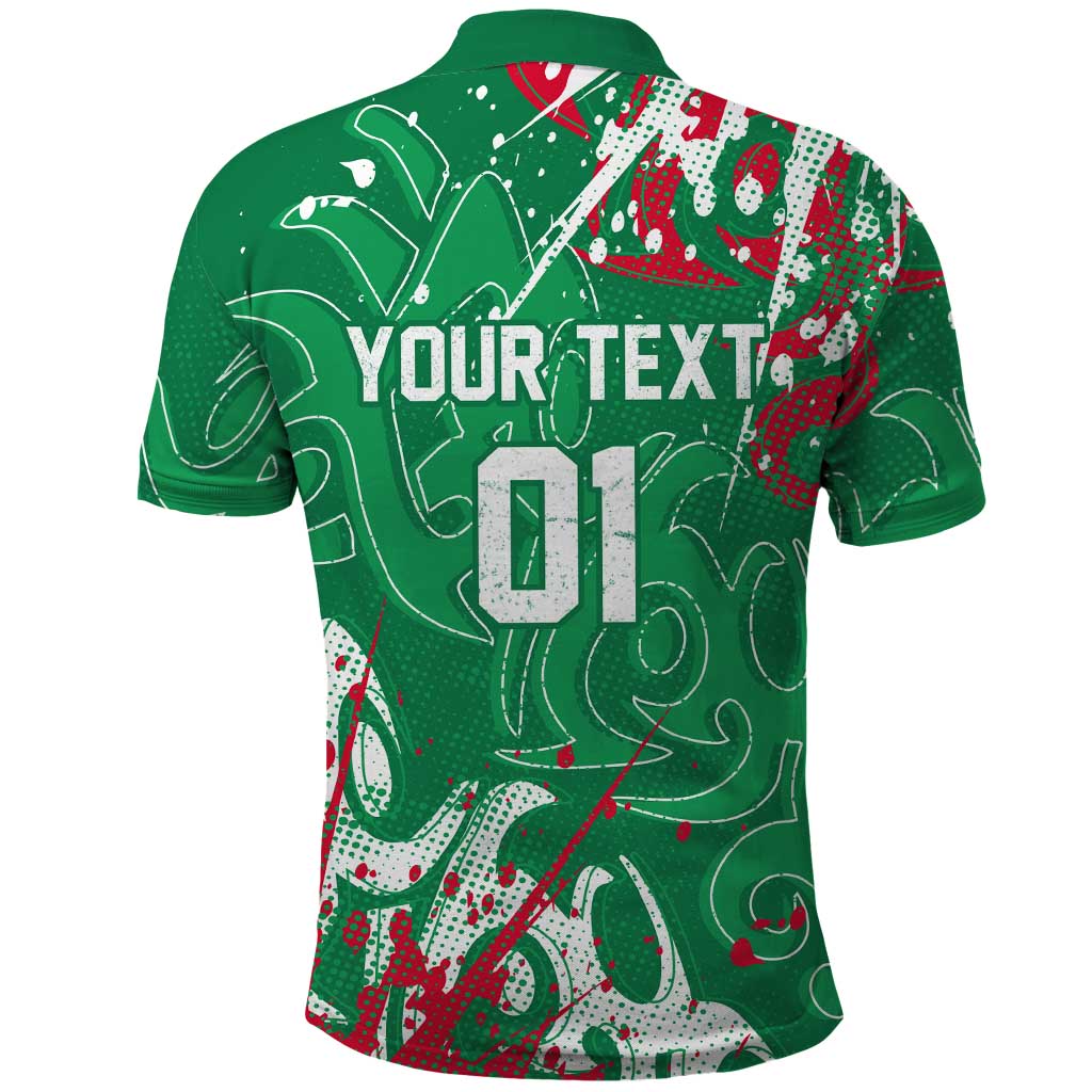 Personalized South Sydney Rabbitohs Rugby Polo Shirt Urban Street Graffiti Style - Distressed Splatter Elements