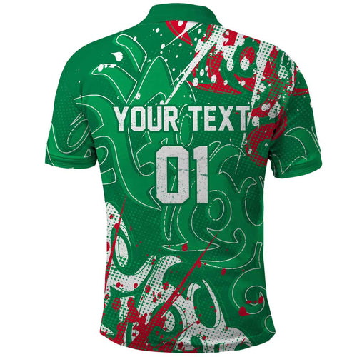 Personalized South Sydney Rabbitohs Rugby Polo Shirt Urban Street Graffiti Style - Distressed Splatter Elements