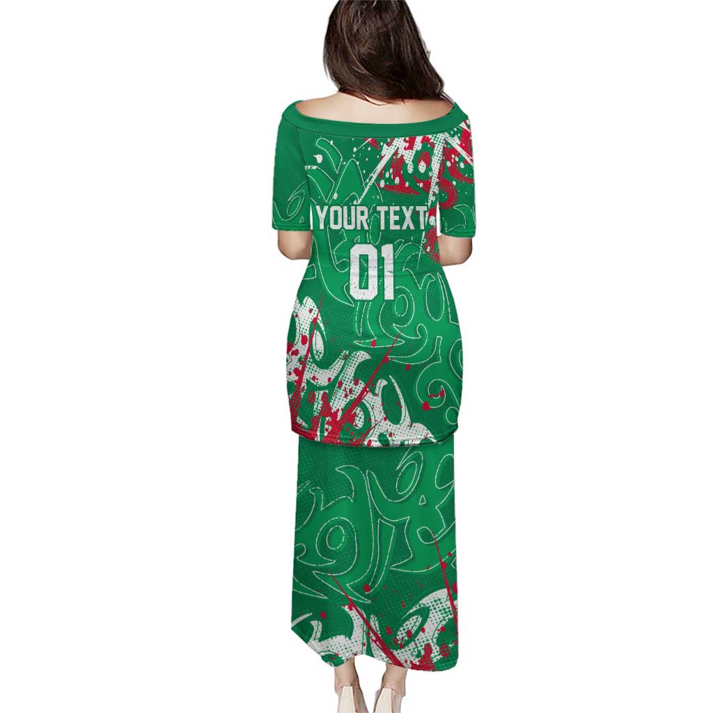 Personalized South Sydney Rabbitohs Rugby Puletasi Urban Street Graffiti Style - Distressed Splatter Elements